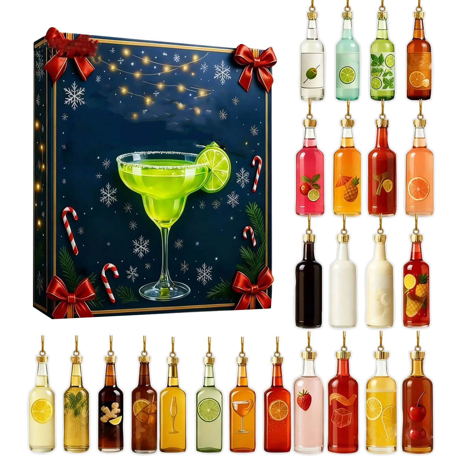 2026 Christmas Countdown Whisky Advent Calendar 2D Flat 24 Bottle Gift For Whisky Tasting Parties 24 Days Countdown Calendar - Image 4