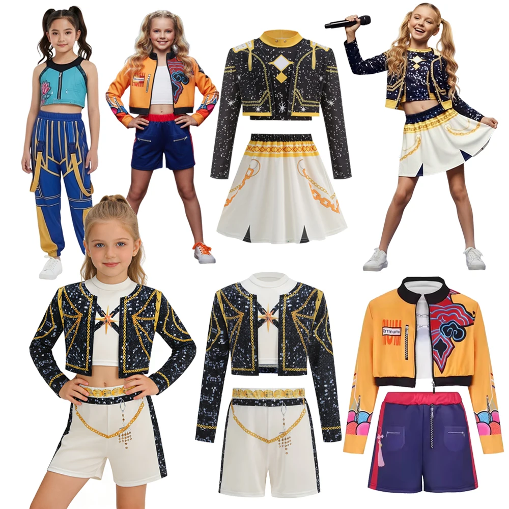2026 Girl Cosplay Pop Singer Fashion Spring Summer Clothes Stage Performance Dress Up Uniform Children Show Party Costumes
