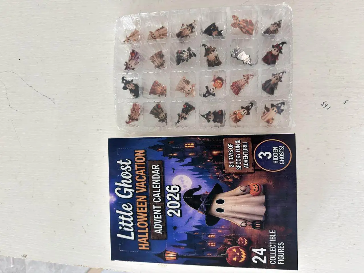 2026 Halloween Countdown Calendar Pendant Decoration 2D Flat Acrylic Luminous Ghost Christmas Decoration 24 Day Countdown 1set - Image 5