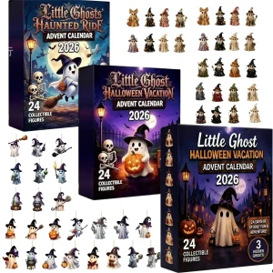 2026 Halloween Countdown Calendar Pendant Decoration 2D Flat Acrylic Luminous Ghost Christmas Decoration 24 Day Countdown 1set