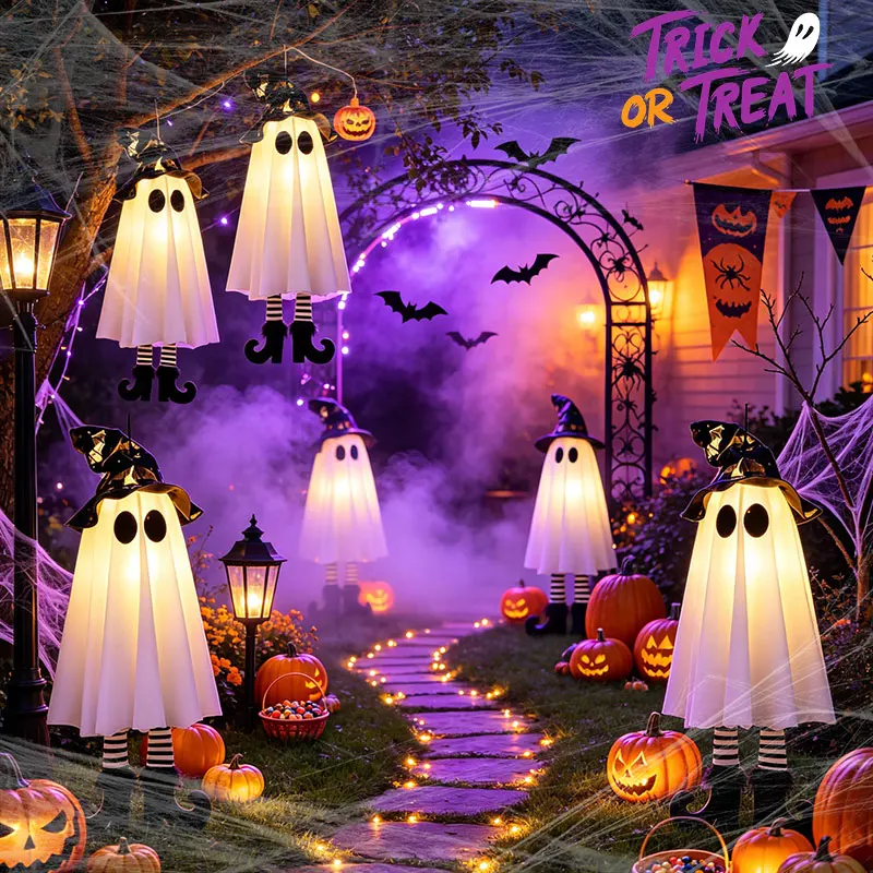 2026 Halloween LED Light Up Witch Ghost for Halloween Party Home Indoor Outdoor Yard Decoration Scary Hanging Ornaments Gift - Image 2