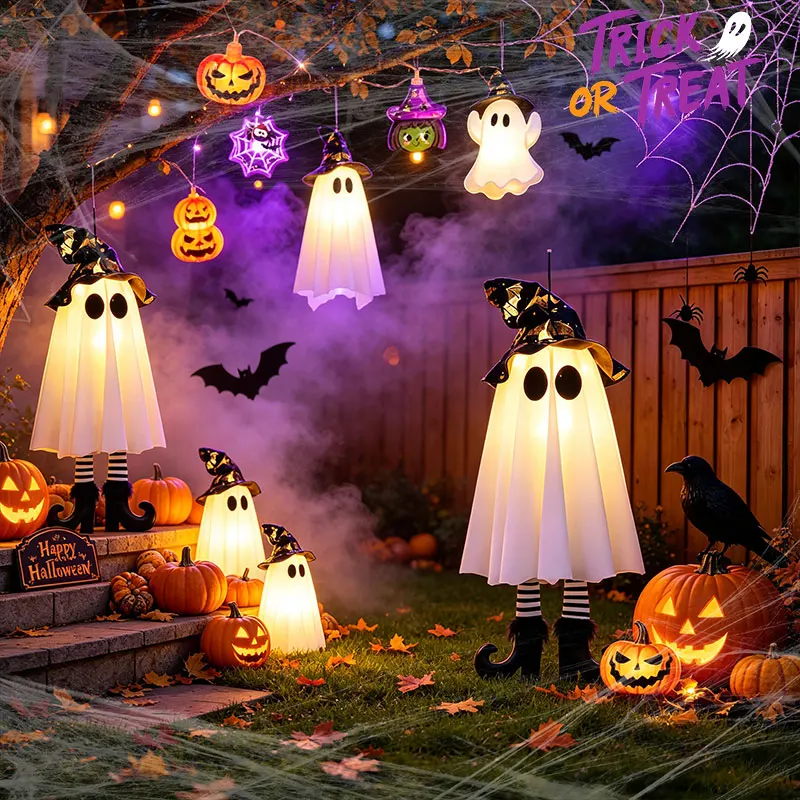 2026 Halloween LED Light Up Witch Ghost for Halloween Party Home Indoor Outdoor Yard Decoration Scary Hanging Ornaments Gift - Image 3