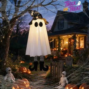 2026 Halloween LED Light Up Witch Ghost for Halloween Party Home Indoor Outdoor Yard Decoration Scary Hanging Ornaments Gift