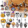 2026 Halloween Series 925 Sterling Silver Charms Beads Pendant Fit Original Bracelet Pumpkin Skull Charms Women DIY Jewelry Gift
