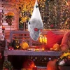 2026 Halloween Sound Control Luminous Spider Skull Prop Cotton Cobweb Indoor Outdoor Courtyard Escape Room Spooky Party Ornament