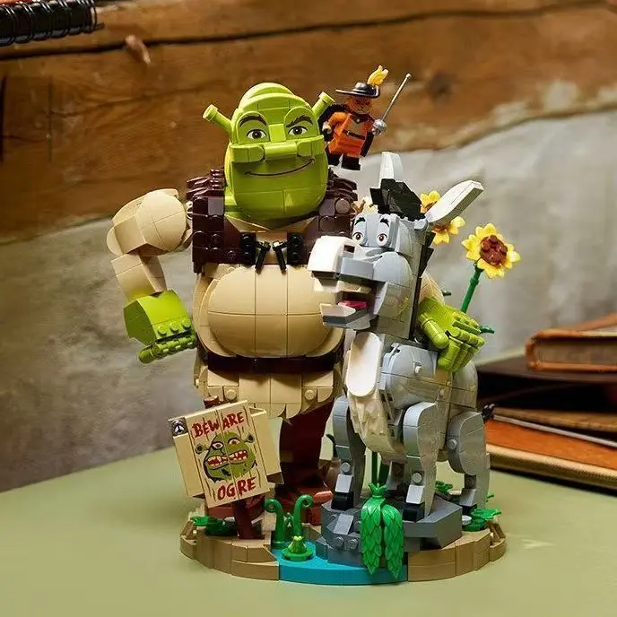 2026 New 1403pcs Building Block Monster Donkey Puss in Boots animal Set Adult Assembly DIY Toys Holiday Party toys Gifts - Image 2
