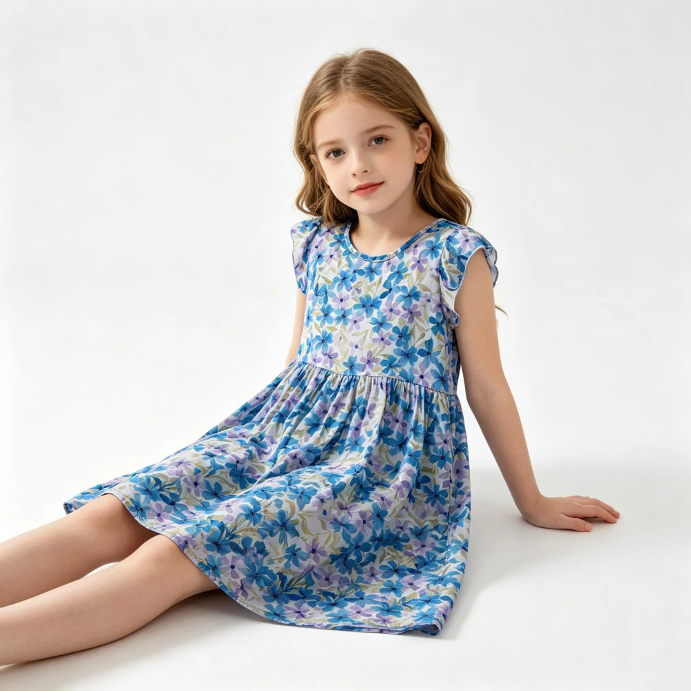 2026 Summer Kids Floral Holiday Dress for Girls Dresses Toddler Baby 1 to 2 3 4 5 6 7 8 9 10 11 12 13 14 15 16 Years Korea Dress - Image 4