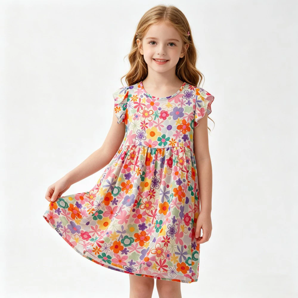 2026 Summer Kids Floral Holiday Dress for Girls Dresses Toddler Baby 1 to 2 3 4 5 6 7 8 9 10 11 12 13 14 15 16 Years Korea Dress - Image 6
