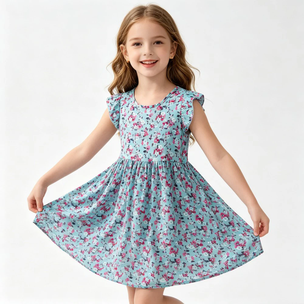 2026 Summer Kids Floral Holiday Dress for Girls Dresses Toddler Baby 1 to 2 3 4 5 6 7 8 9 10 11 12 13 14 15 16 Years Korea Dress - Image 5