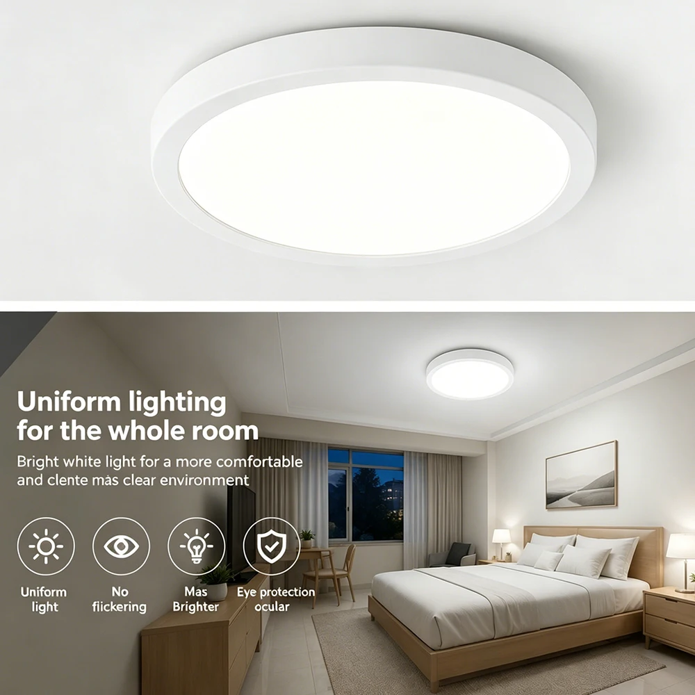 2026 Ultra-Thin Ceiling Lamp LED Panel Lamp 15W 20W square, circle White-light Pendant lamp kitchen Bedroom Living Room 110-220V - Image 2