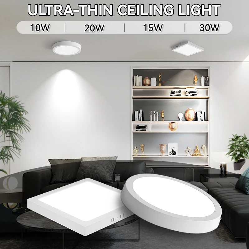 2026 Ultra-Thin Ceiling Lamp LED Panel Lamp 15W 20W square, circle White-light Pendant lamp kitchen Bedroom Living Room 110-220V - Image 4