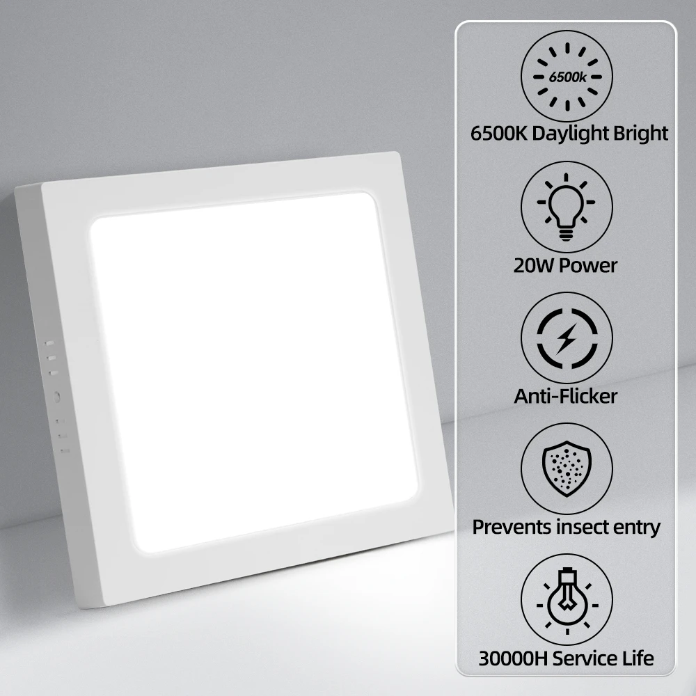 2026 Ultra-Thin Ceiling Lamp LED Panel Lamp 15W 20W square, circle White-light Pendant lamp kitchen Bedroom Living Room 110-220V - Image 3