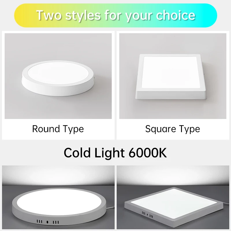 2026 Ultra-Thin Ceiling Lamp LED Panel Lamp 15W 20W square, circle White-light Pendant lamp kitchen Bedroom Living Room 110-220V
