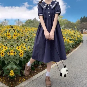 2026 summer Kids Student Dresses Children Clothes Teens Preppy Style bow Uniform Dress Girls Daily Wear 6 9 8 10 12 year