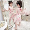 2026 summer kid baby party princess Girls Teenager bohemia floral slip halter dress chiffon 4 5 6 7 8 9 10 11 12 13 14 Years