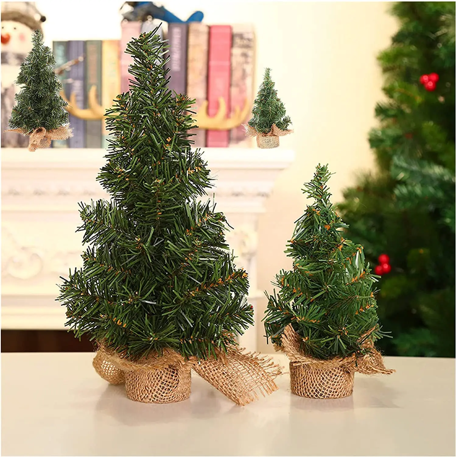 20/30/40cm Christmas Tree Desktop Ornament Children DIY Handicraft Mini Xmas Trees Home Party New Year Christmas Decoration