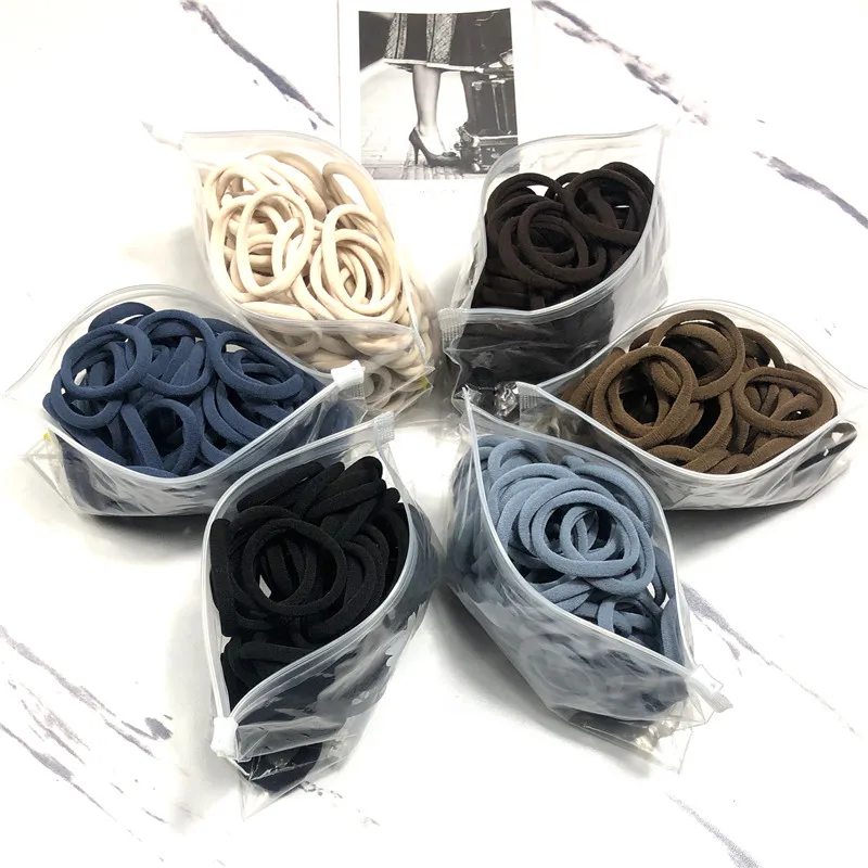 20/50PCS/Set Hair Bands for Women Girl Basic Hair Rubber Ties Ropes 4cm Simple Elastic Headband Hair Accessories Ponytail Holder - Image 2