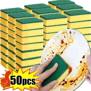 20/50Pcs Highly Absorbent Double-Sided Sponge Magic Reusable Clean Pot Rust Sponge Cleaning Brush Kitchen Grease Cleaning Tool