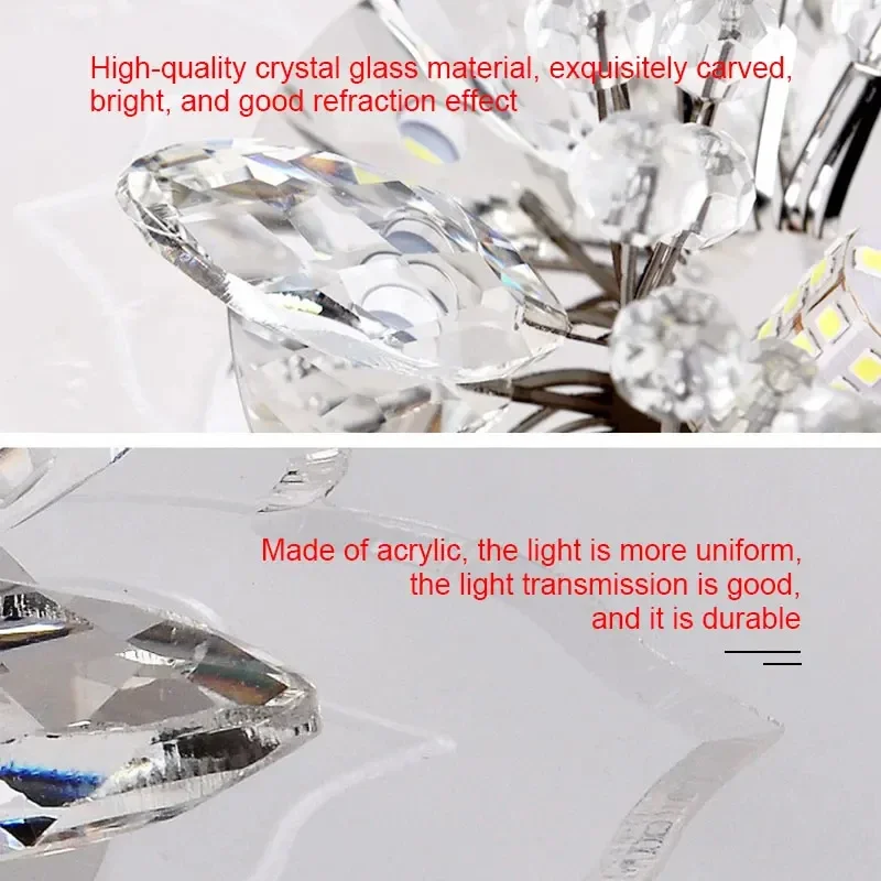 20cm LED Crystal Ceiling Light Modern Flower Shape Ceiling Lamp Hallway Living Room Lamp Bedroom Kitchen Corridors Aisle Light - Image 4