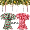 20pcs Christmas Candy Canes Acrylic Xmas Tree Hanging Crutch Pendant New Year Party Home Decoration Ornaments Gifts