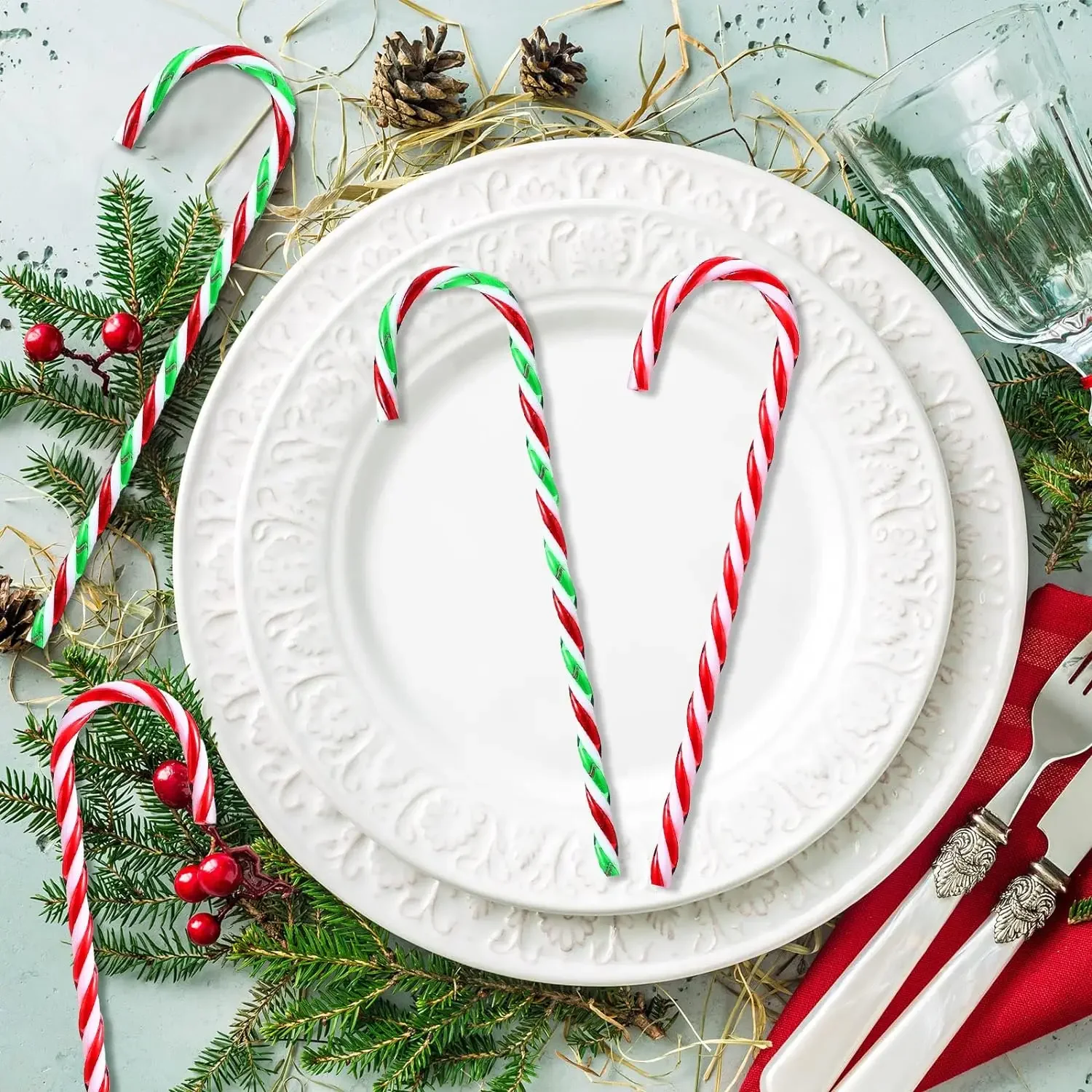 20pcs Christmas Candy Canes Acrylic Xmas Tree Hanging Crutch Pendant New Year Party Home Decoration Ornaments Gifts - Image 6