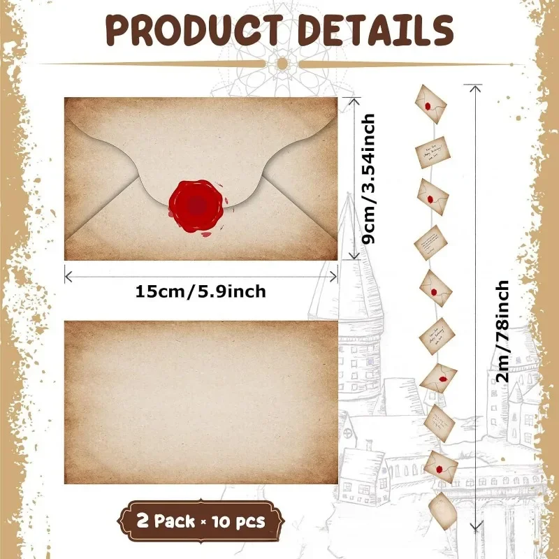 20pcs Floating Magic Wizard Acceptance Letter Banner Hanging Garland for Halloween Party Decoration Christmas Tree Ornaments - Image 6