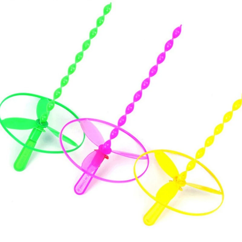 20set/bag Colorful Bamboo Dragonfly Plastic Hand Push Flying Toys Kids Birthday Party Favors Guests Treat School Goodie Filler - Image 5