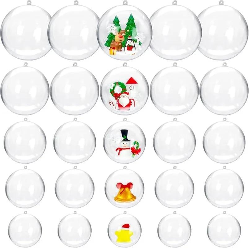 2/10pcs Clear DIY Plastic Ball Filling Decorative Hanging Ornaments Christmas Tree Open Ball Box Gifts Wedding Party Wholesale - Image 2