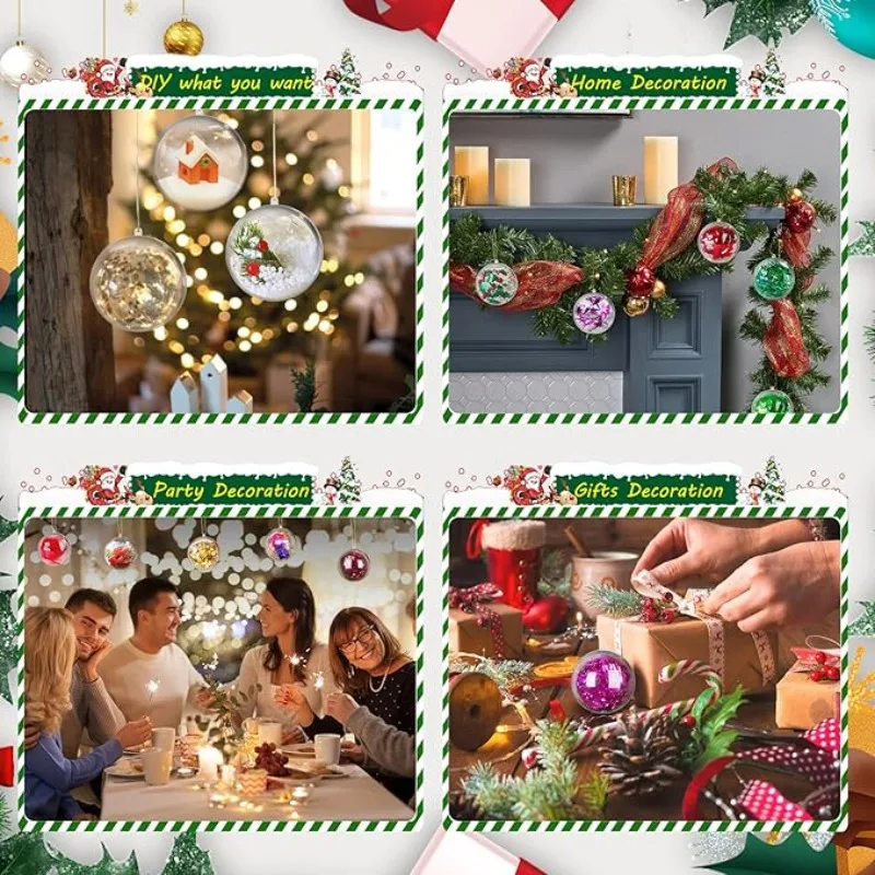 2/10pcs Clear DIY Plastic Ball Filling Decorative Hanging Ornaments Christmas Tree Open Ball Box Gifts Wedding Party Wholesale - Image 4