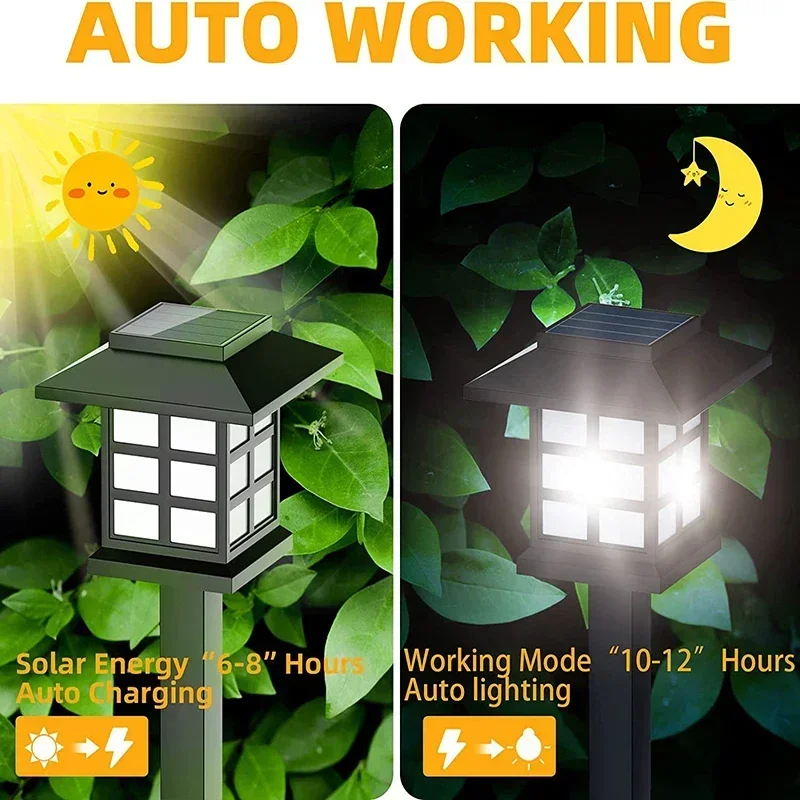 2~12Pcs Solar LED Pathway Lights Outdoor Waterproof Walkway Garden Decor Street Lamp for Landscape Yard Patio Driveway - Image 3