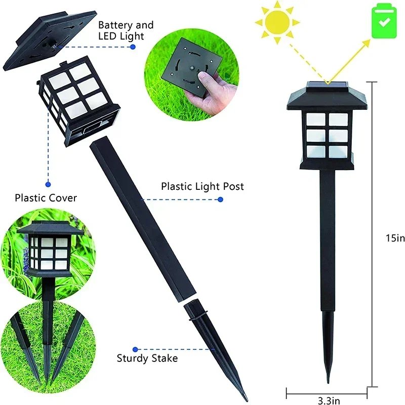 2~12Pcs Solar LED Pathway Lights Outdoor Waterproof Walkway Garden Decor Street Lamp for Landscape Yard Patio Driveway - Image 4
