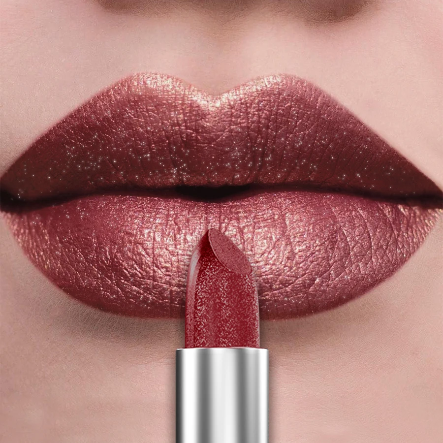 21Colors Bold & Intense Glitter Shiny Metallic Lipstick Pearlescent Lip Tint,Long Lasting Lip Senior Matte Lip Makeup Gifts for - Image 2