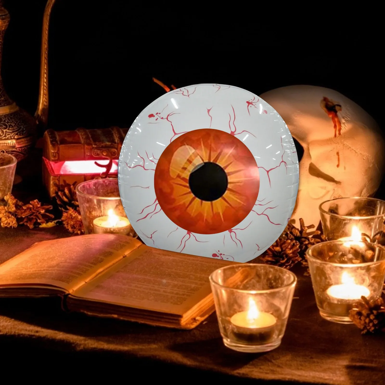 22inch Halloween Inflatables Eyeball Decorations Bloodshot Eyeballs Indoor Outdoor Garden Halloween Decors Party Supplies - Image 3