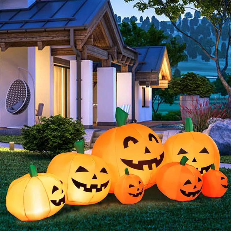 230cm 7pcs Inflatable Halloween Pumpkin Outdoor Garden Decoration Blowing Up Toys with LED Lights Christmas Gift Halloween Decor - Image 2