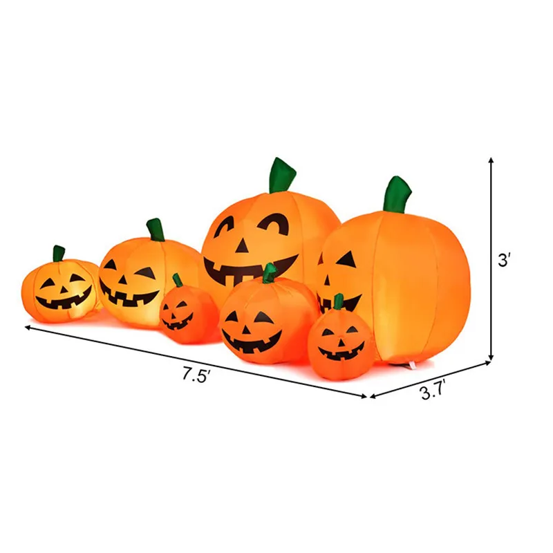 230cm 7pcs Inflatable Halloween Pumpkin Outdoor Garden Decoration Blowing Up Toys with LED Lights Christmas Gift Halloween Decor - Image 5