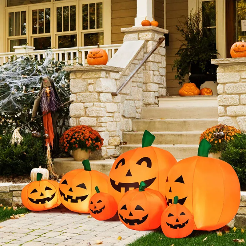 230cm 7pcs Inflatable Halloween Pumpkin Outdoor Garden Decoration Blowing Up Toys with LED Lights Christmas Gift Halloween Decor - Image 3