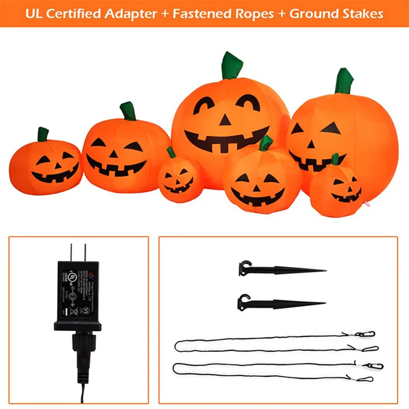 230cm 7pcs Inflatable Halloween Pumpkin Outdoor Garden Decoration Blowing Up Toys with LED Lights Christmas Gift Halloween Decor - Image 6