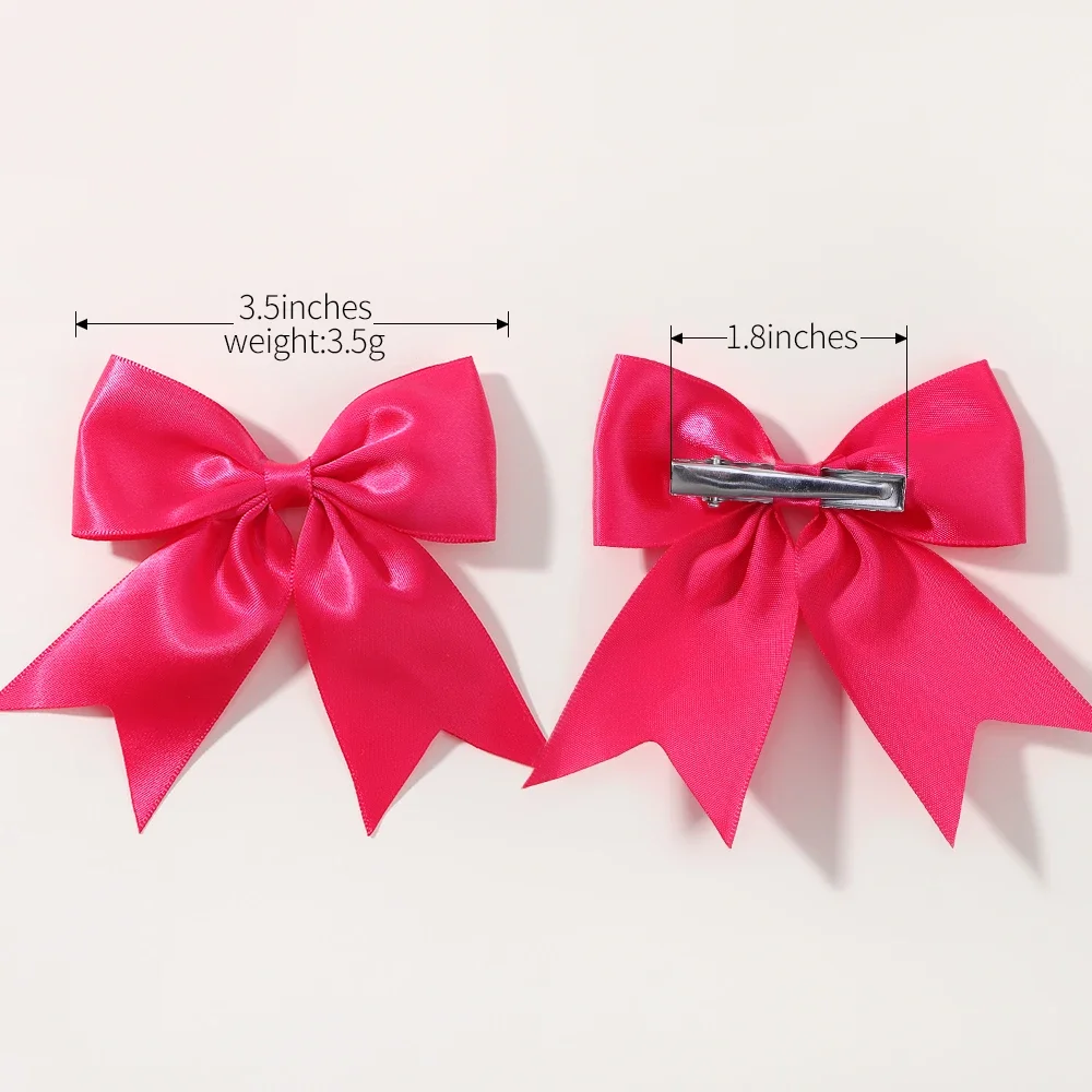 2/3Pcs/Set Lovely Solid Color Ribbon Bows Hair Clip for Kids Girls Hairpins Barrettes Handmade Headwear Baby Hair Accessories - Image 3