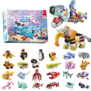24 Days Christmas Advent Calendar Box Animal Insects DIY Bricks Model Countdown Calendar New Year 2026 Xmas Gift