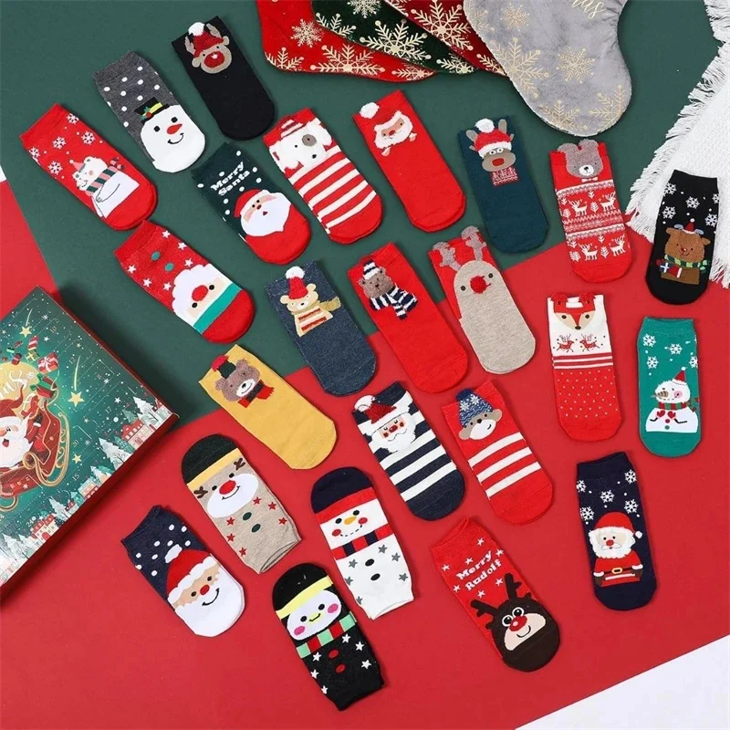 24 Days Countdown Socks 24 Days Of Advent Box Socks Christmas Stocking Advent Calendars For Boys Girls Men Women Christmas Gifts - Image 6