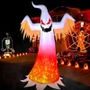 240cm Big Halloween Inflatable Ghost with Rotating Flame Light Horror Halloween Decoration Home Outdoor Yard Glowing Ghost Prop
