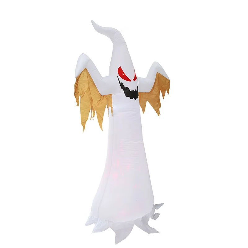 240cm Big Halloween Inflatable Ghost with Rotating Flame Light Horror Halloween Decoration Home Outdoor Yard Glowing Ghost Prop - Image 4