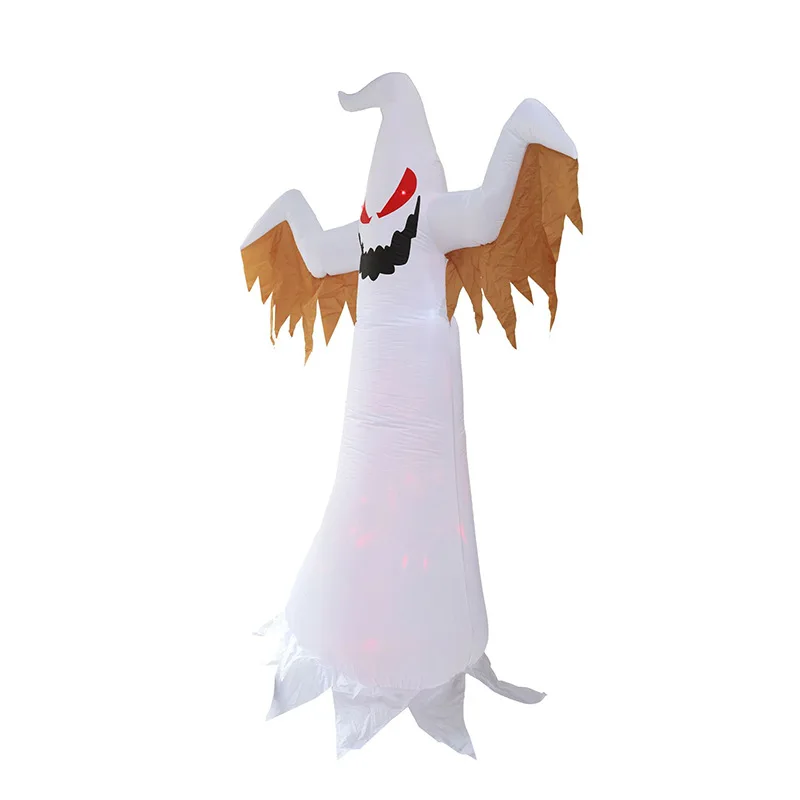 240cm Big Halloween Inflatable Ghost with Rotating Flame Light Horror Halloween Decoration Home Outdoor Yard Glowing Ghost Prop - Image 3