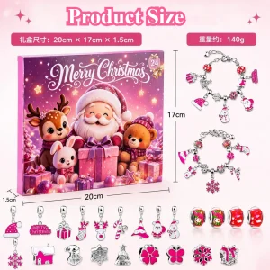 24/31days Christmas Advent Calender Gift Box DIY Bead Bracelet New Year 2026 Countdown Calendar Box Merry Christmas Gift