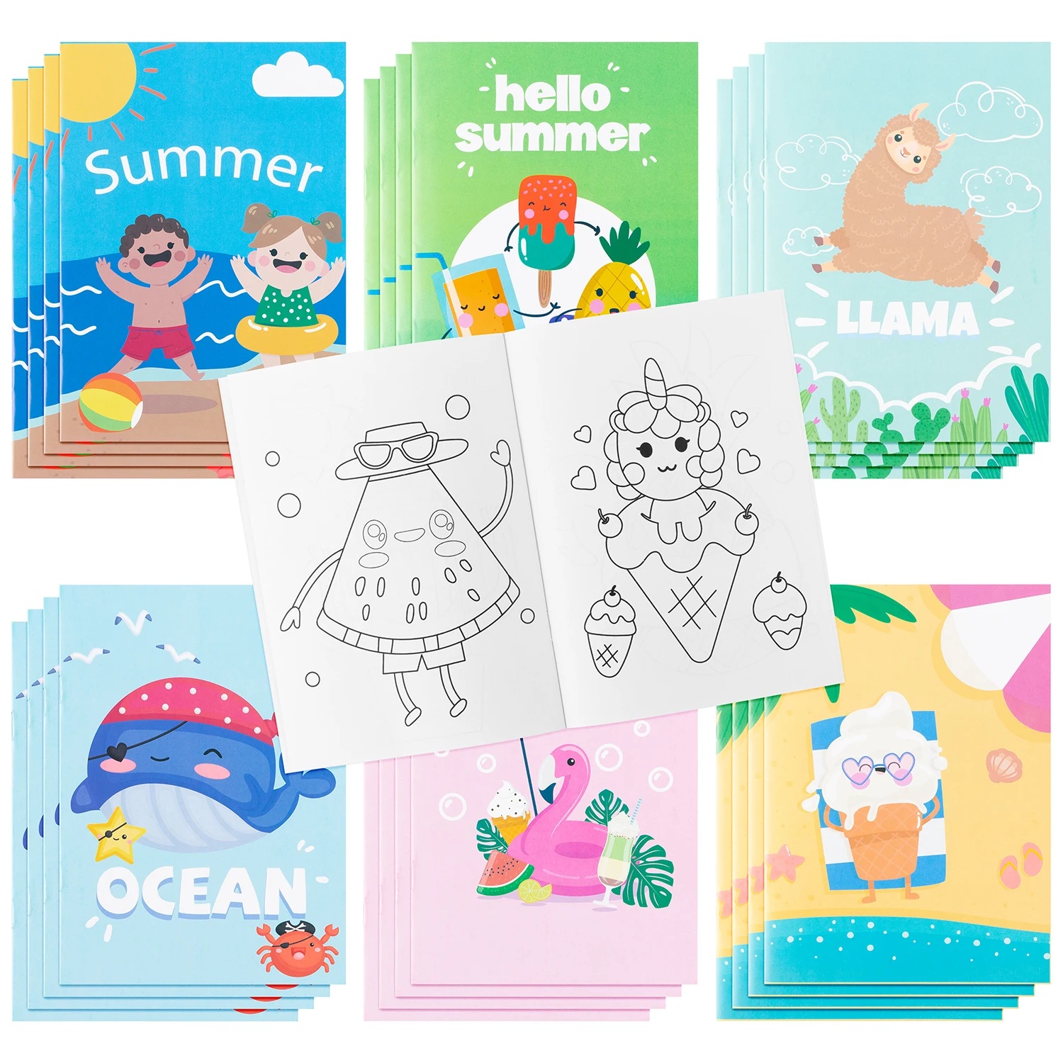 24PCS Mix Styles Coloring Books Art DIY Creative Painting Kits Space Summer Theme Books For Activity Drawing Supplies - Image 2
