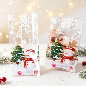 25/50Pcs Christmas Gift Bags Merry Christmas Decoration for Home 2027 Candy Bags Xmas Ornaments Navidad Natal New Year Gift 2026