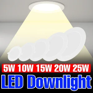 25W LED Downlight Recessed Round Ceiling Lamp 220V Spotlight Cold White 5W 10W 15W 20W Home Living Room Kitchen Bedroom Lighting