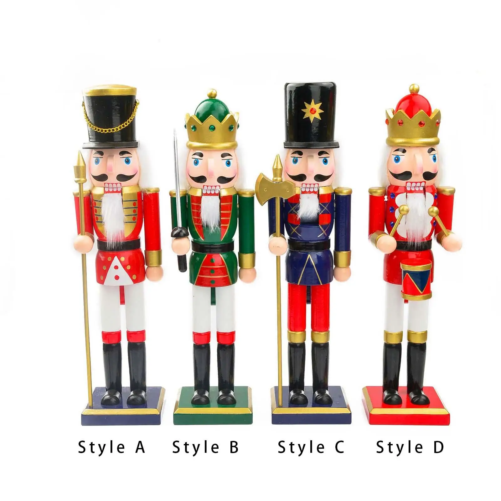 25cm Wooden Christmas Nutcracker Figurine, Christmas Puppet Toy, Durable 25cm Wooden Christmas Nutcracker Figurine, Christmas Puppet Toy, Durable