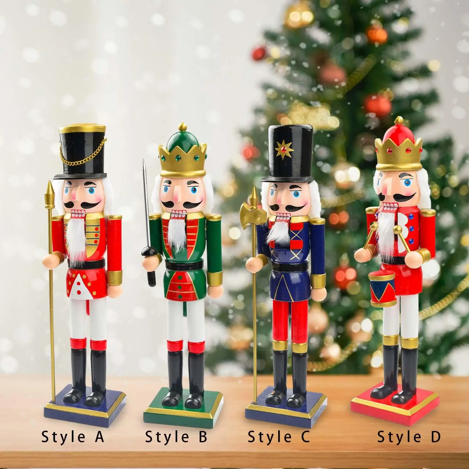 25cm Wooden Christmas Nutcracker Figurine, Christmas Puppet Toy, Durable 25cm Wooden Christmas Nutcracker Figurine, Christmas Puppet Toy, Durable