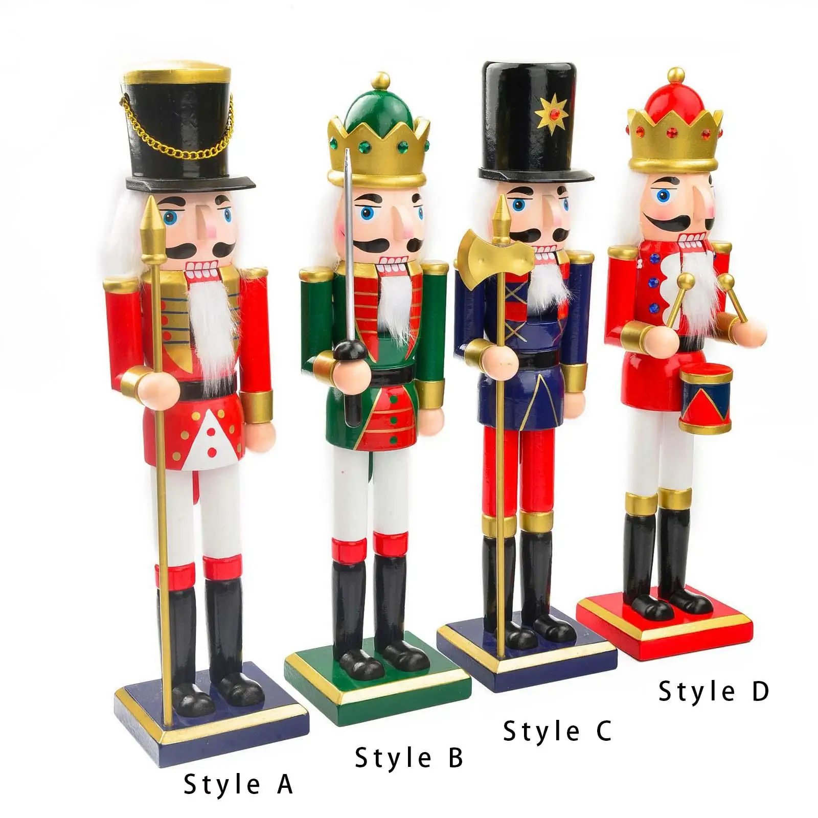 25cm Wooden Christmas Nutcracker Figurine, Christmas Puppet Toy, Durable 25cm Wooden Christmas Nutcracker Figurine, Christmas Puppet Toy, Durable
